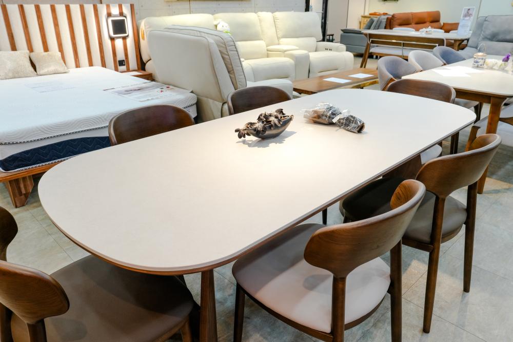 무광 라운드 6인 세라믹식탁 세트