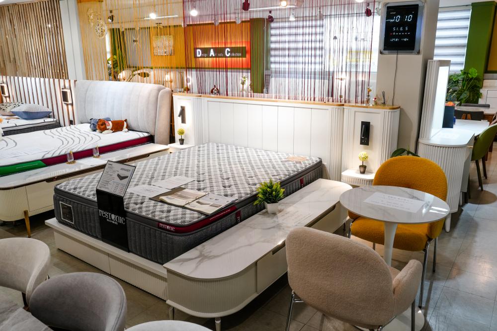 원목 패브릭 침대