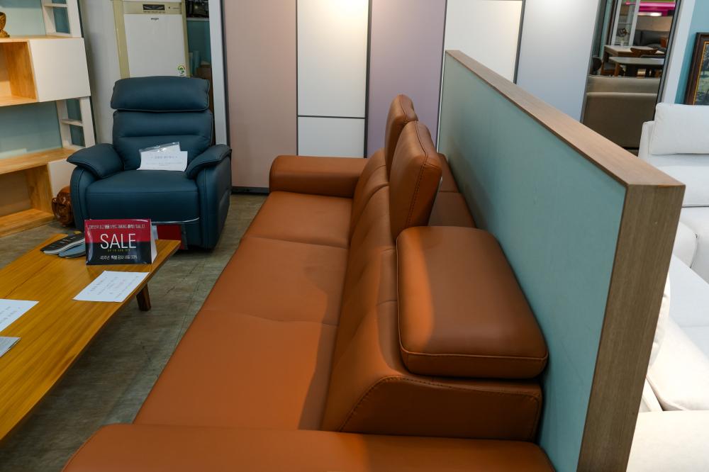 헤드레스트 가죽소파(오렌지)