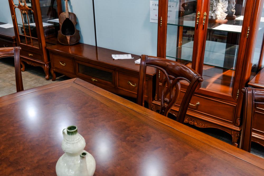 엔틱 원목 6인 식탁세트