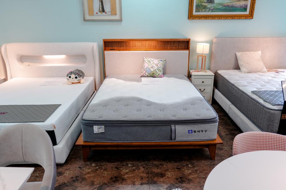 원목 패브릭 침대