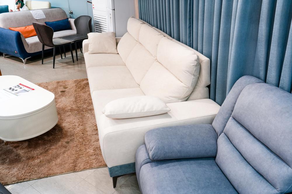 투톤 일자형 패브릭소파